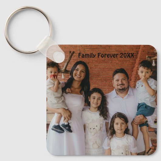 Custom Family Photo Aluminum Circle Keepsake Schlüsselanhänger (Vorderseite)