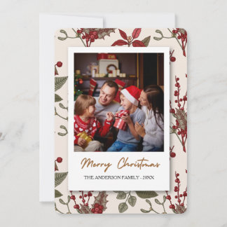 Custom Family Photo Christmas Card Feiertagskarte