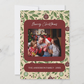 Custom Family Photo Christmas Card Feiertagskarte
