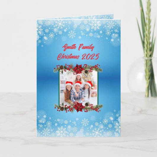 Custom Family Photo Christmas Card Karte (Vorderseite)