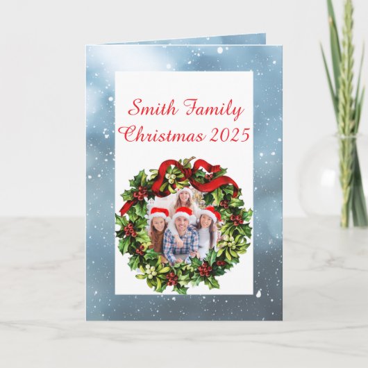 Custom Family Photo Christmas Card Karte (Vorderseite)