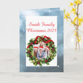 Custom Family Photo Christmas Card Karte (Gelbe Blume)