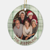 Custom Family Photo Christmas Ceramic Ornament (Links)