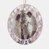 Custom Family Photo Christmas Ceramic Ornament (Links)