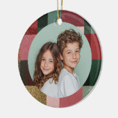 Custom Family Photo Christmas Ceramic Ornament  (Links)