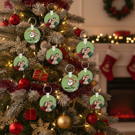 Custom Family Photo Christmas Keychain | Santa Bac Schlüsselanhänger