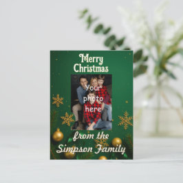 Custom Family Photo Christmas Postcard Postkarte