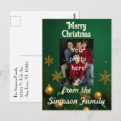 Custom Family Photo Christmas Postcard Postkarte (Vorne/Hinten)