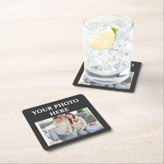 Custom Family Photo Coaster Rechteckiger Pappuntersetzer