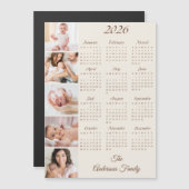 Custom Family Photo Collage 2026 Calendar Magnet (Vorne/Hinten)