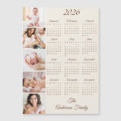 Custom Family Photo Collage 2026 Calendar Magnet (Vorderseite)