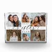 Custom Family Photo Collage Gift Best Sister Ever Fotoblock (Vorderseite)