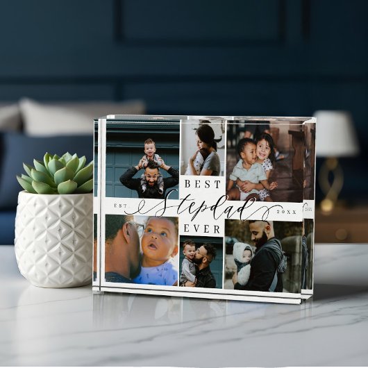 Custom Family Photo Collage Gift Best Stepdad Ever Fotoblock