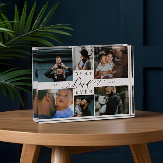 Custom Family Photo Collage Gift for Best Dad Ever Fotoblock