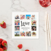 Custom Family Photo Collage Personalized White Serviette (Beispiel)