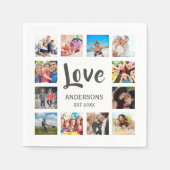 Custom Family Photo Collage Personalized White Serviette (Vorderseite)