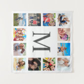 Custom Family Photo Collage Personalized White Wandteppich (Vorderseite (Horizontal))