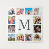 Custom Family Photo Collage Personalized White Wandteppich (Vorderseite)