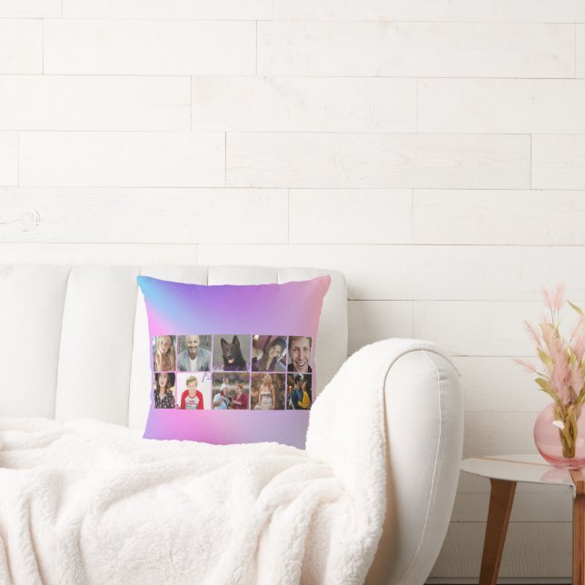 Custom Family Photo Collage Pillow Kissen (Liege)