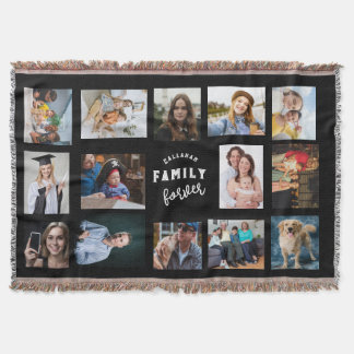Custom Family Photo Collage Throw Blanket - 14 Pic Decke