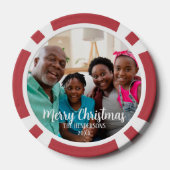 Custom Family Photo Double Sided Christmas Pokerchips (Rückseite)