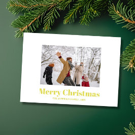 Custom family photo elegant modern christmas Card Feiertagskarte