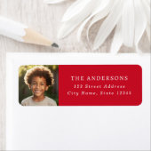 Custom family photo elegant red return address (Insitu)