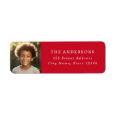 Custom family photo elegant red return address (Vorne)