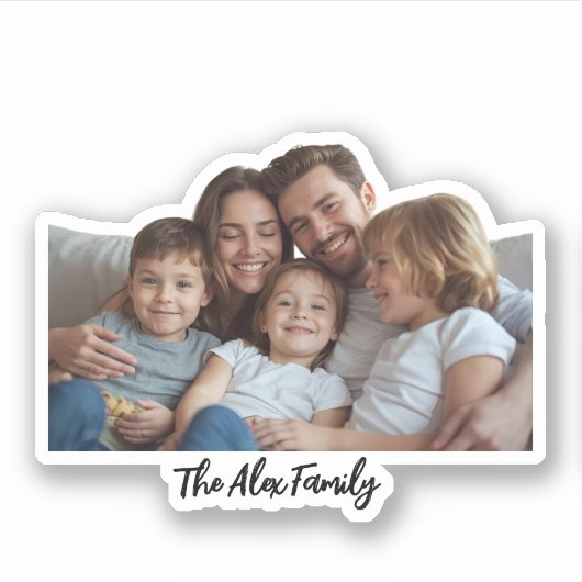 Custom Family Photo Funny Face Sticker | Personali (Vorderseite)