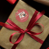 Custom Family Photo Holiday Runder Aufkleber