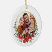 Custom Family Photo Holly Holly Keramik Ornament (Rechts)