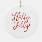 Custom Family Photo Holly Holly  Keramik Ornament (Hinten)