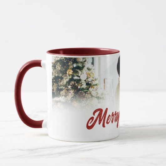 Custom Family photo Merry Christmas Gift  Tasse (Links)