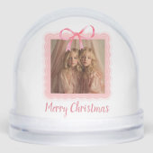Custom Family Photo Merry Christmas Snow Globe Schneekugeln (Vorderseite)