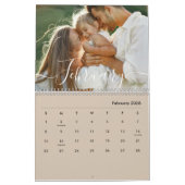 Custom Family Photo | Personalized Beige Taupe Kalender (Feb 2026)