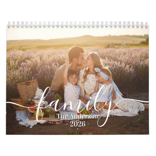Custom Family Photo | Personalized Dusty Purple Kalender (Titelbild)