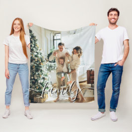 Custom Family Photo - Personalized Last Name  Fleecedecke