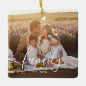 Custom Family Photo - Personalized Last Name  Keramikornament (Vorderseite)