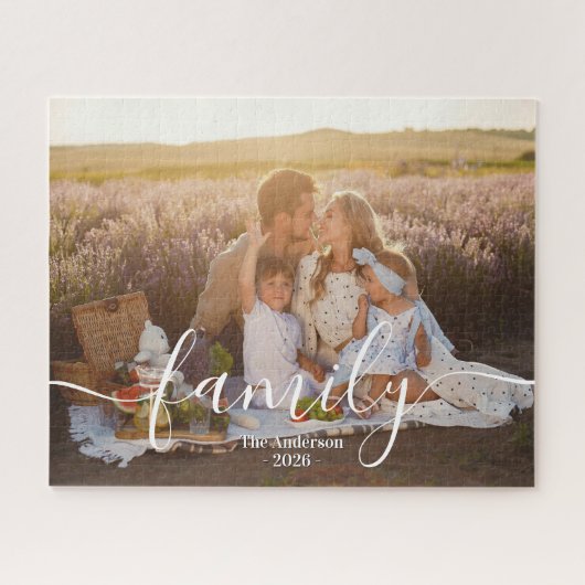 Custom Family Photo – Personalized Last Name  Puzzle (Horizontal)