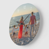 Custom Family Photo Round Große Wanduhr (Winkel)
