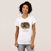 Custom Family Photo Wreath Merry Christmas T-Shirt (Vorne ganz)