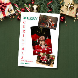 Custom family photos merry christmas Card Feiertagskarte