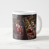Custom Family Picture Gift with Merry Christmas Jumbo-Tasse (Vorderseite Rechts)