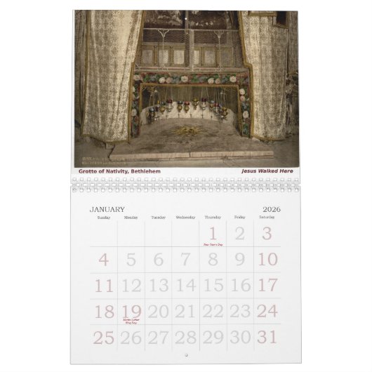 Custom Family Planner Sacred Holy Land Sites Kalender (Jan 2026)