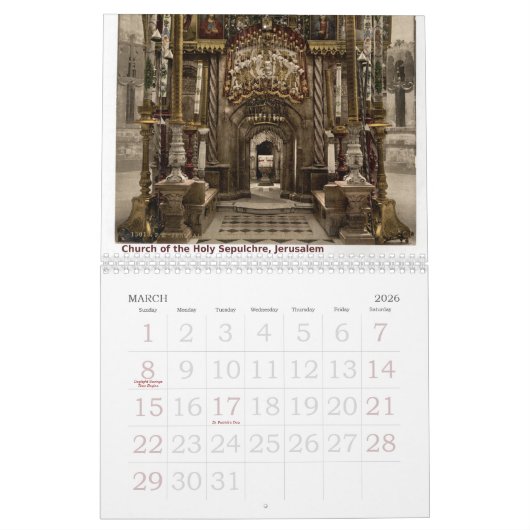 Custom Family Planner Sacred Holy Land Sites Kalender (Mär 2026)