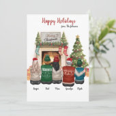 Custom Family Portrait Clip Art Weihnachtskarte Einladung (Stehend Vorderseite)