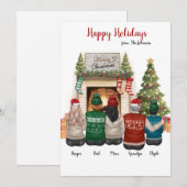 Custom Family Portrait Clip Art Weihnachtskarte Einladung (Vorne/Hinten)