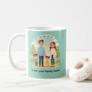 Custom Family Portrait Our Tribe Our Love Kaffeetasse