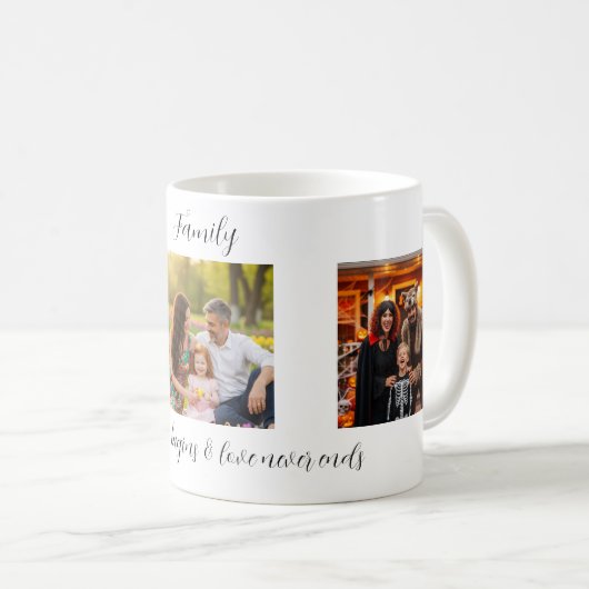 Custom Family Portrait Personalized Message Kaffeetasse (VorderseiteRechts)