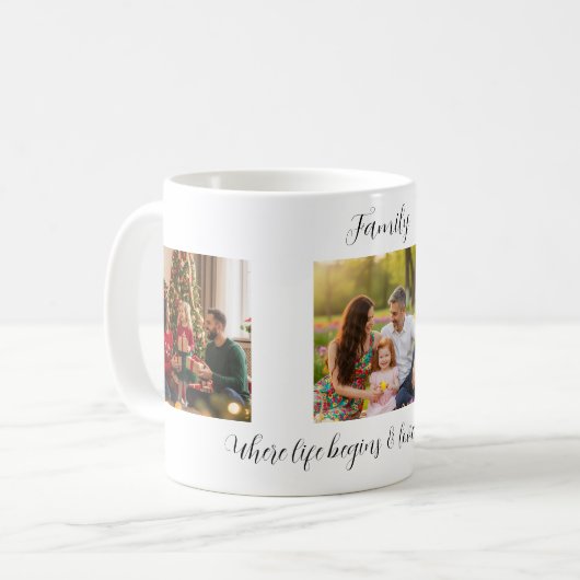 Custom Family Portrait Personalized Message Kaffeetasse (Vorderseite Links)
